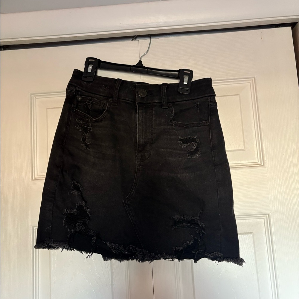 Stylish Black Denim Skirt